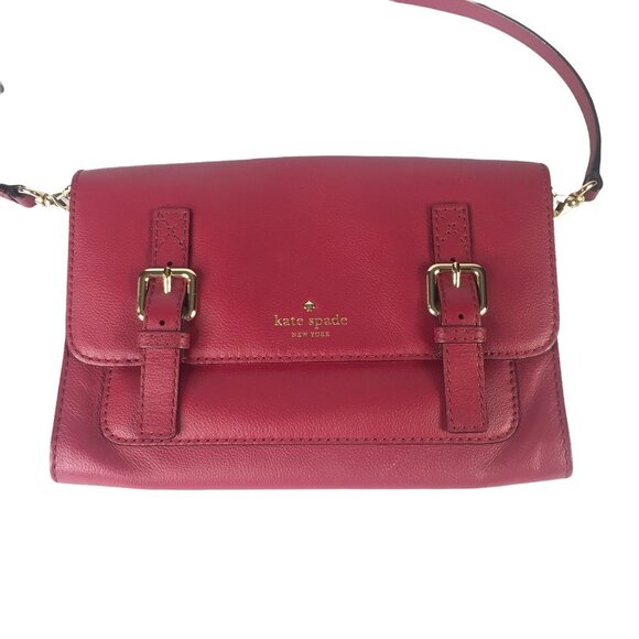 Kate Spade Crossbody Allen Street Neil Saddle Bag Pink Leather Adjustable Strap